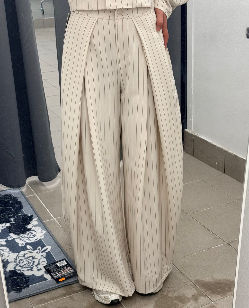 Pantaloni balloon a righe con pence FGD MODA