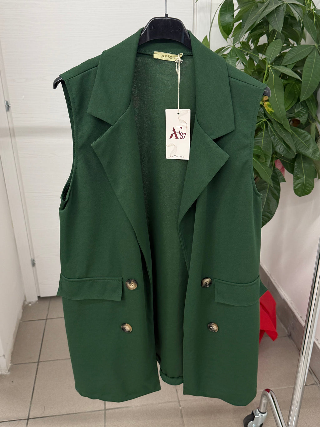 Gilet lungo tinta unita FGD MODA