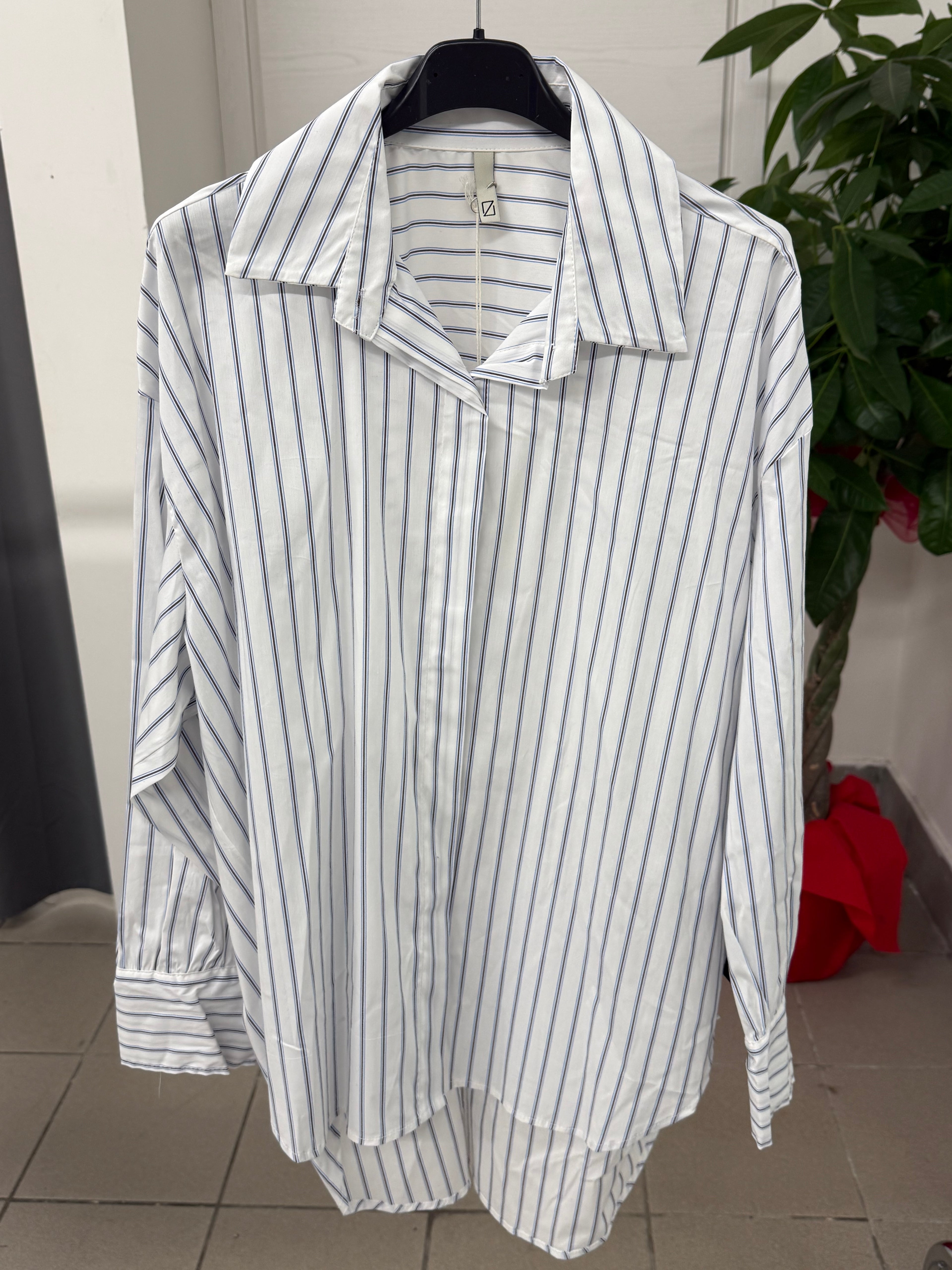 Camicia in cotone over fit a righe