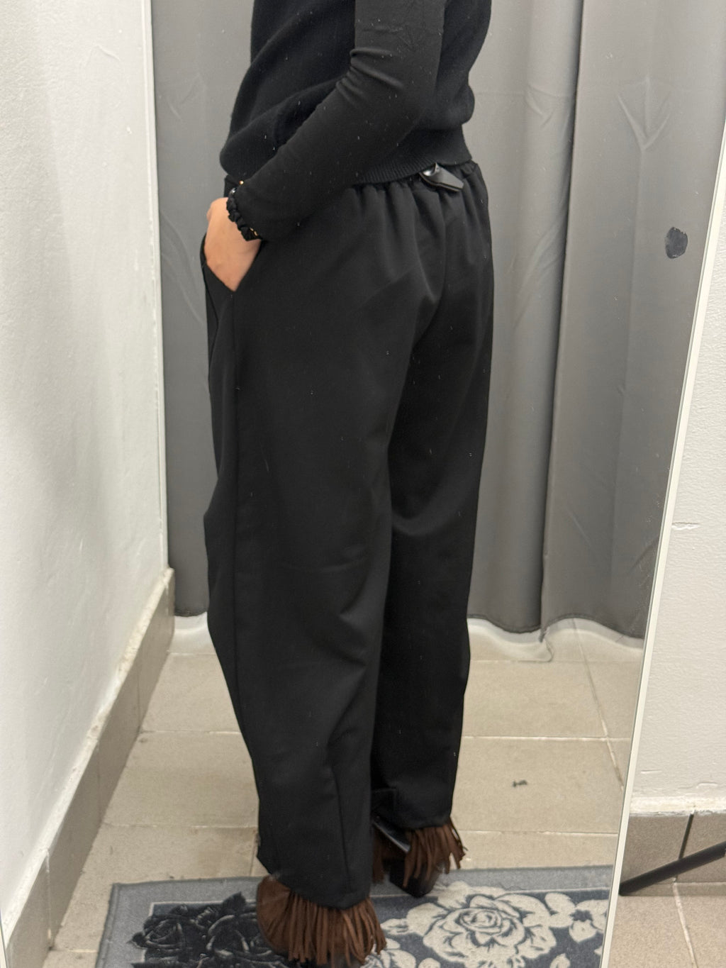 Pantaloni Balloon Con Cuciture Con Bottone Alla Caviglia FGD MODA