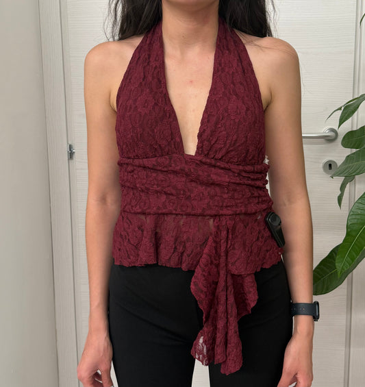 Top in pizzo con scollatura sul retro FGD MODA