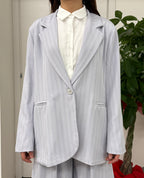 Giacca Blazer a righe con tasche