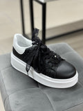 Sneakers platform alta con fiori