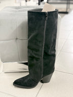 Stivali Texani In Camoscio Con Cucitura Laterale KL1015 FGD MODA