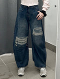 Jeans balloon con strappi brillantinati FGD MODA