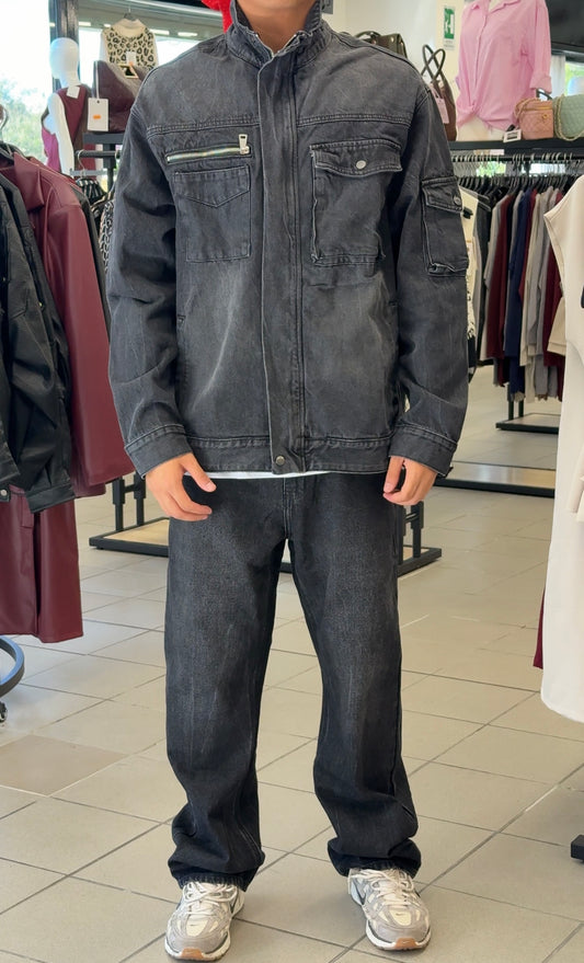 Set coordinato giacca e jeans denim FGD MODA