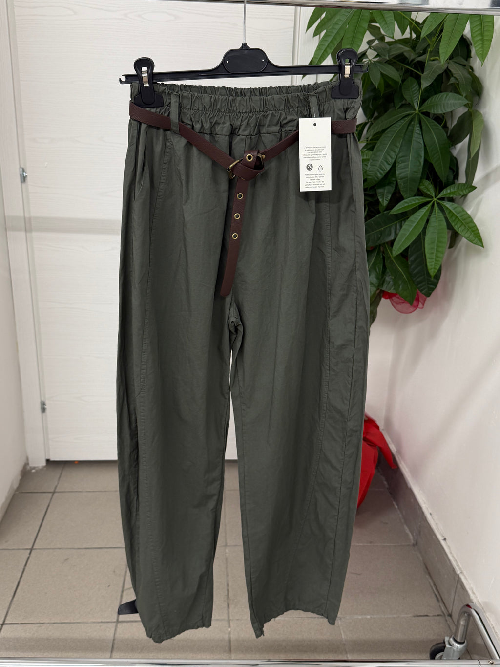 Pantaloni balloon 100% cotone con cinta FGD MODA