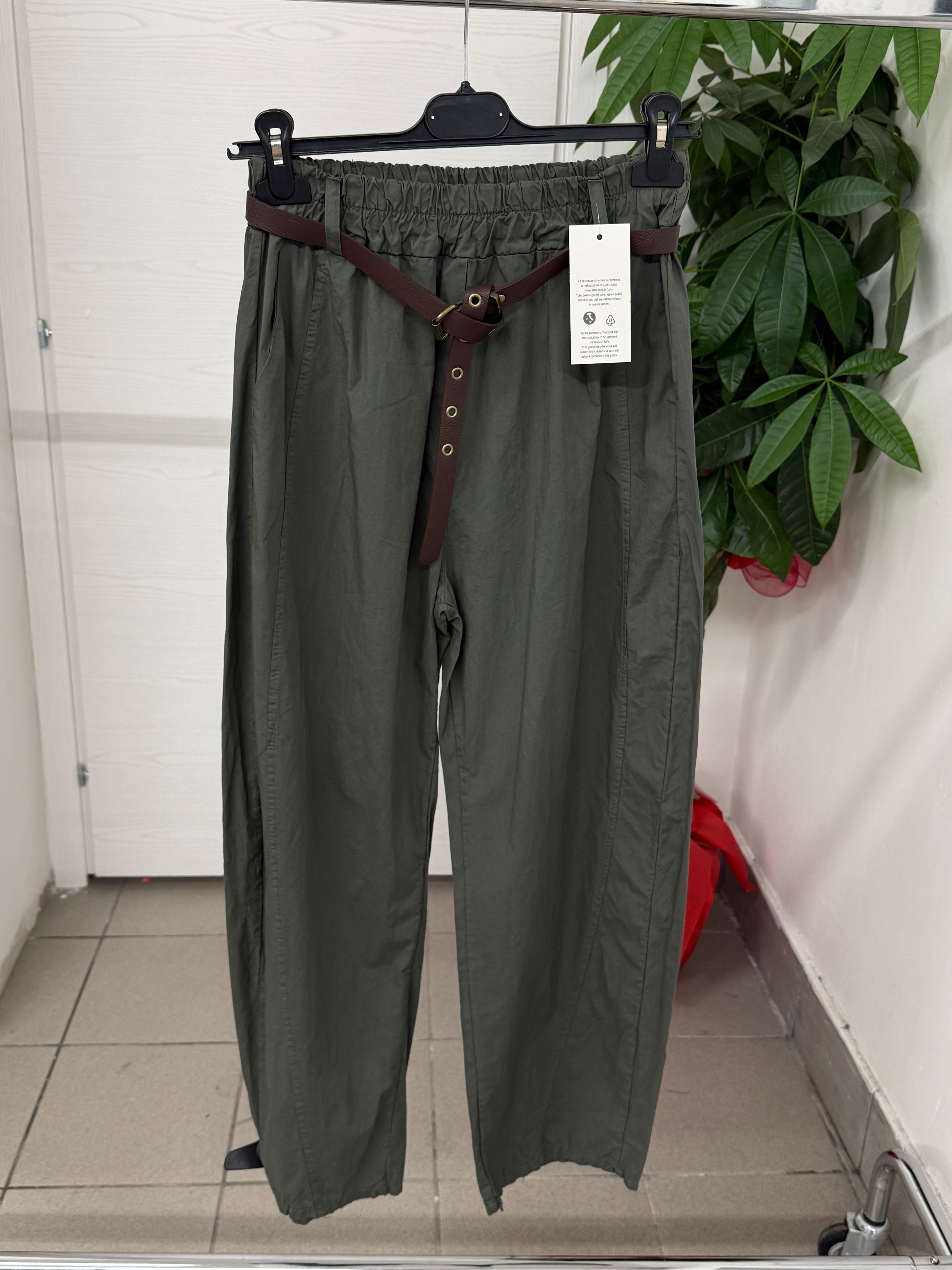 Pantaloni balloon 100% cotone con cinta FGD MODA
