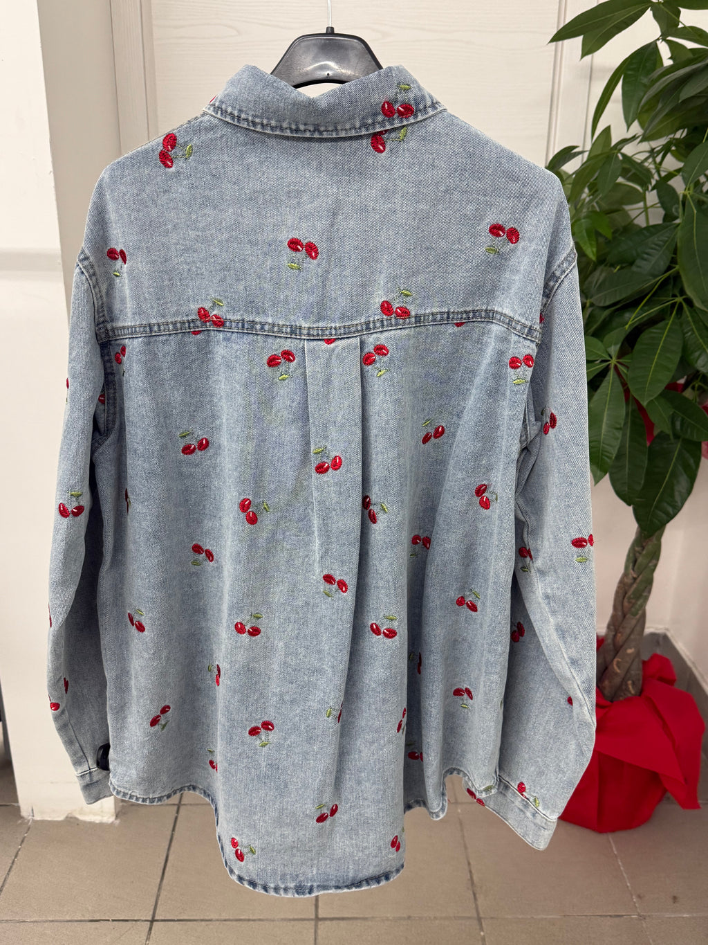 Giacca denim Cherry con taschino
