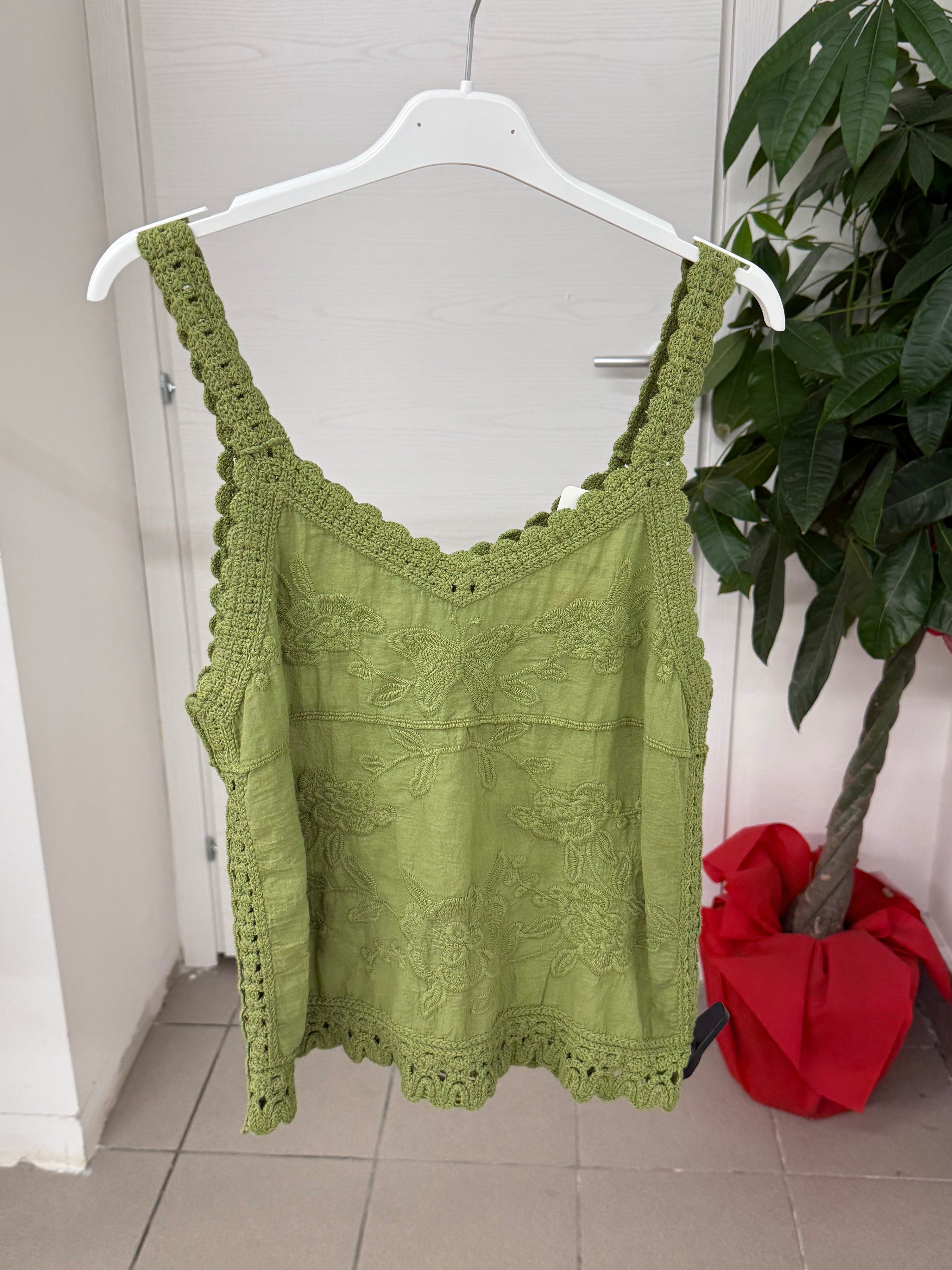 Canotta 100% Cotone Con Ricami FGD MODA