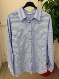 Camicia in cotone a righe con fiocchi FGD MODA