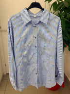Camicia in cotone a righe con fiocchi FGD MODA