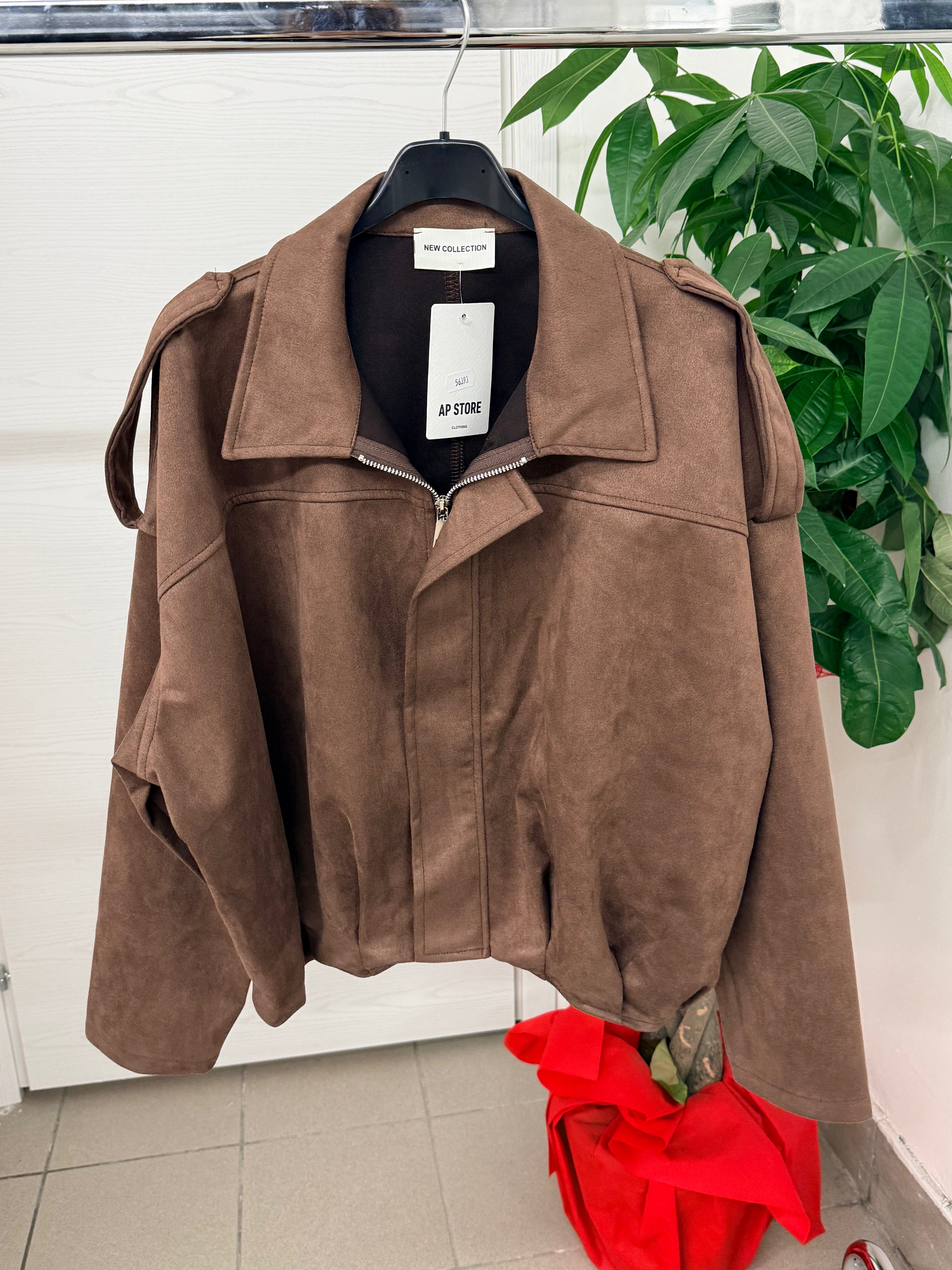 Giacca bomber in camoscio FGD MODA