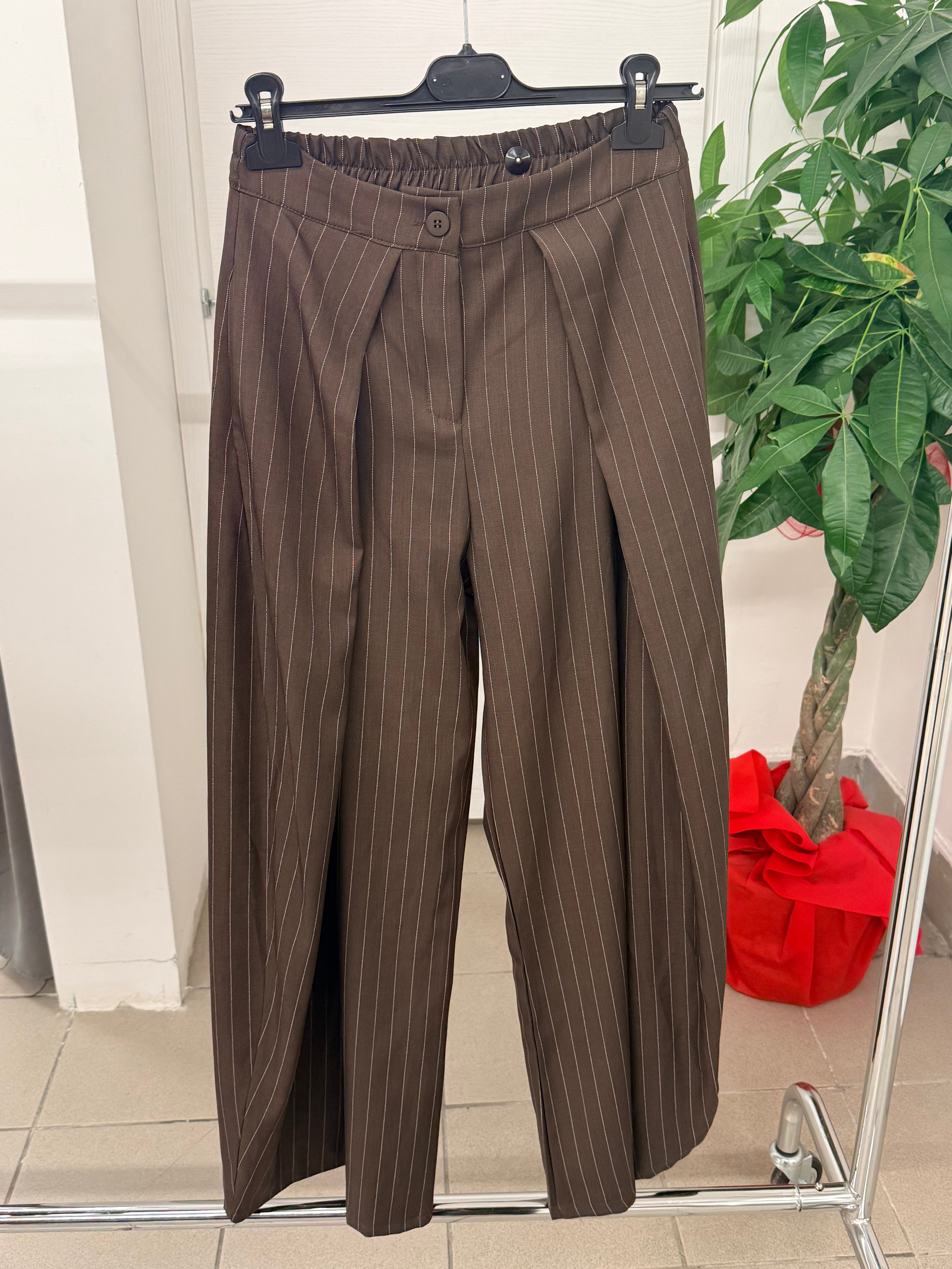 Pantaloni balloon a righe con pence FGD MODA