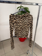 Maglietta leopardata scollo laterale FGD MODA
