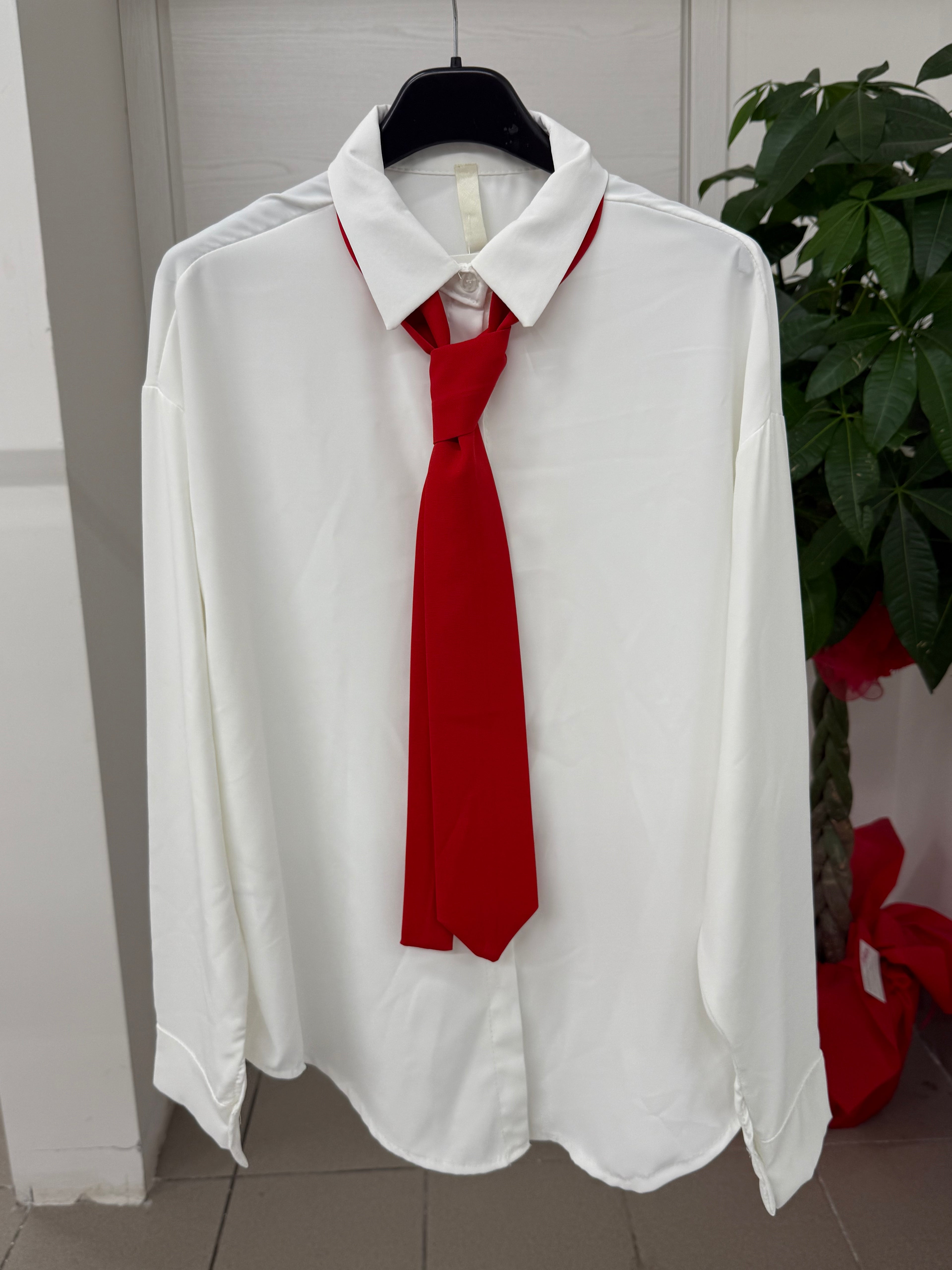 Camicia con cravatta tinta unita FGD MODA
