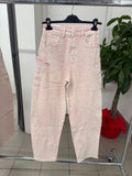 Jeans balloon con brillantini rosa e argento FGD MODA