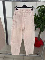 Jeans balloon con brillantini rosa e argento FGD MODA