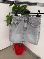 Gonna di jeans con tasca brillantinata rosa FGD MODA