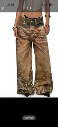 Jeans animalier palazzo FGD MODA