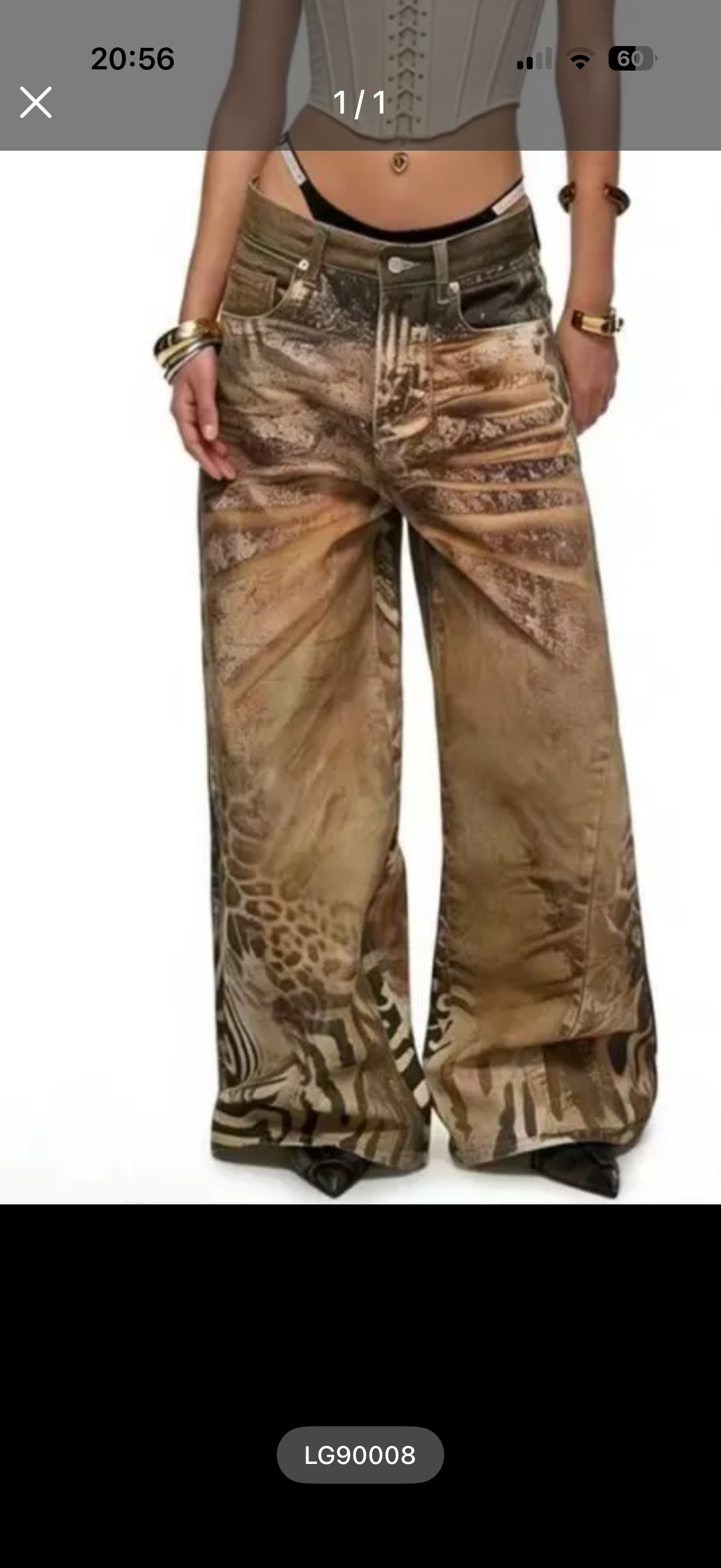 Jeans animalier palazzo FGD MODA