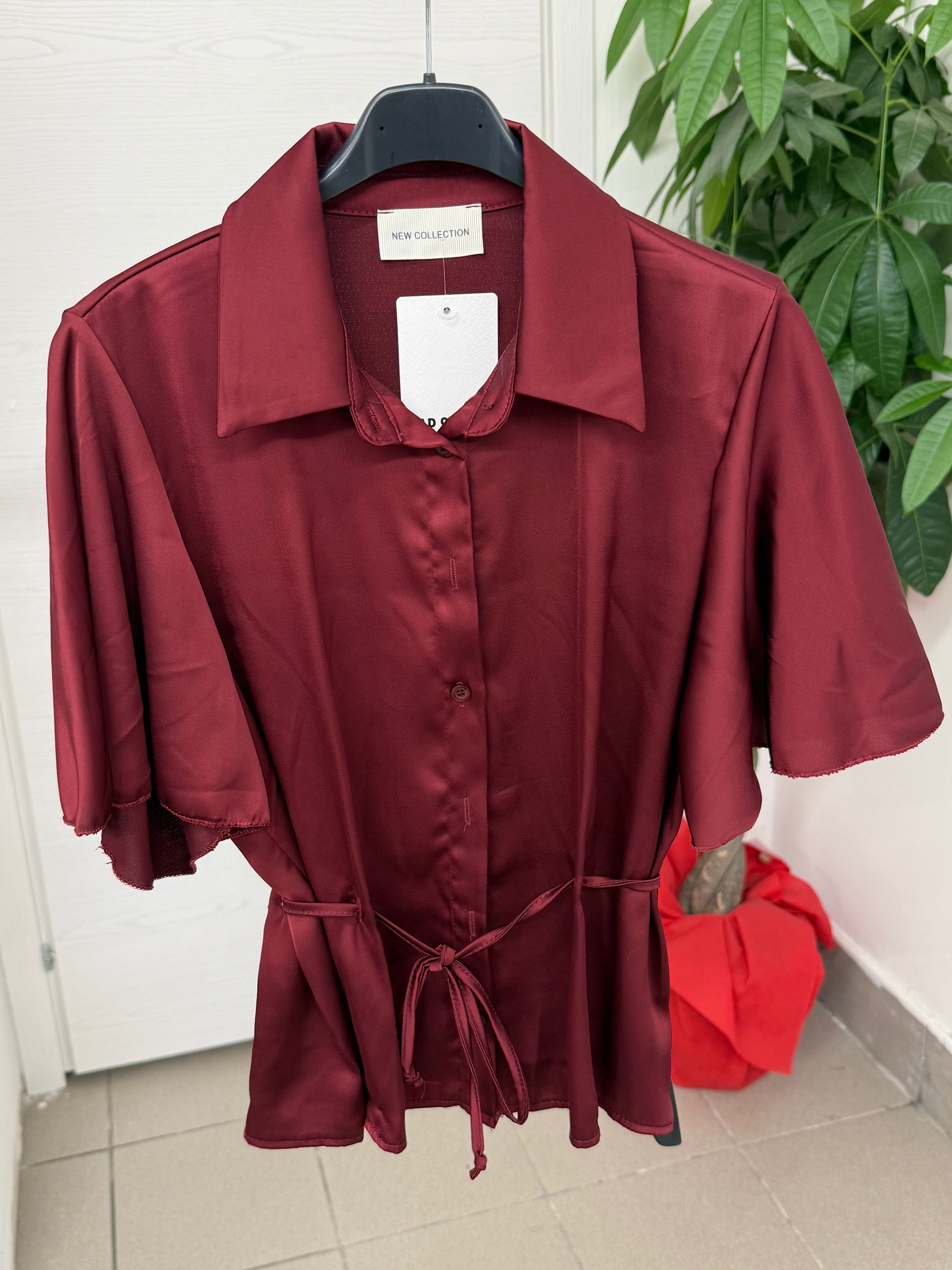 Camicia Effetto Raso con Cinta FGD MODA