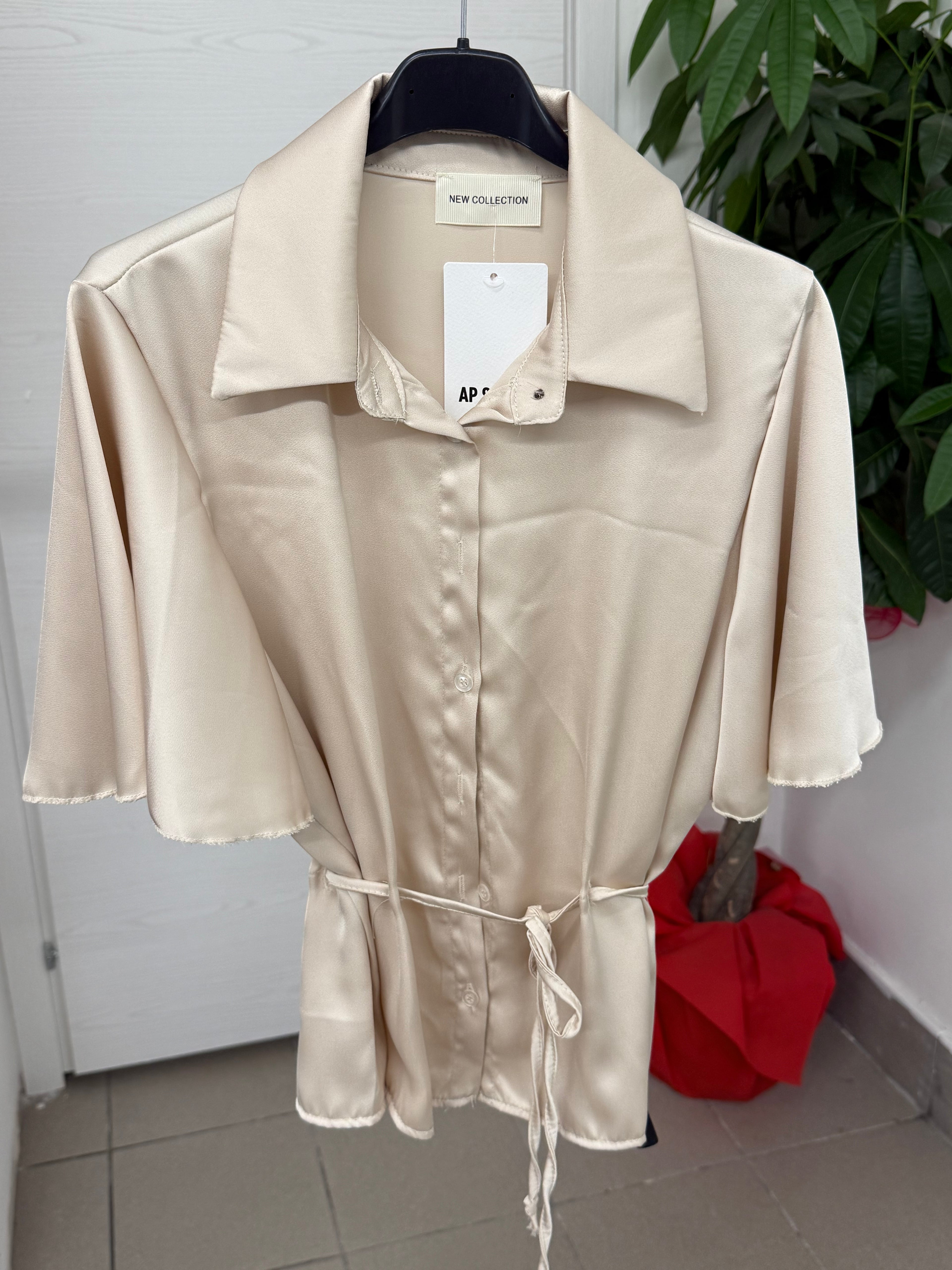 Camicia Effetto Raso con Cinta FGD MODA