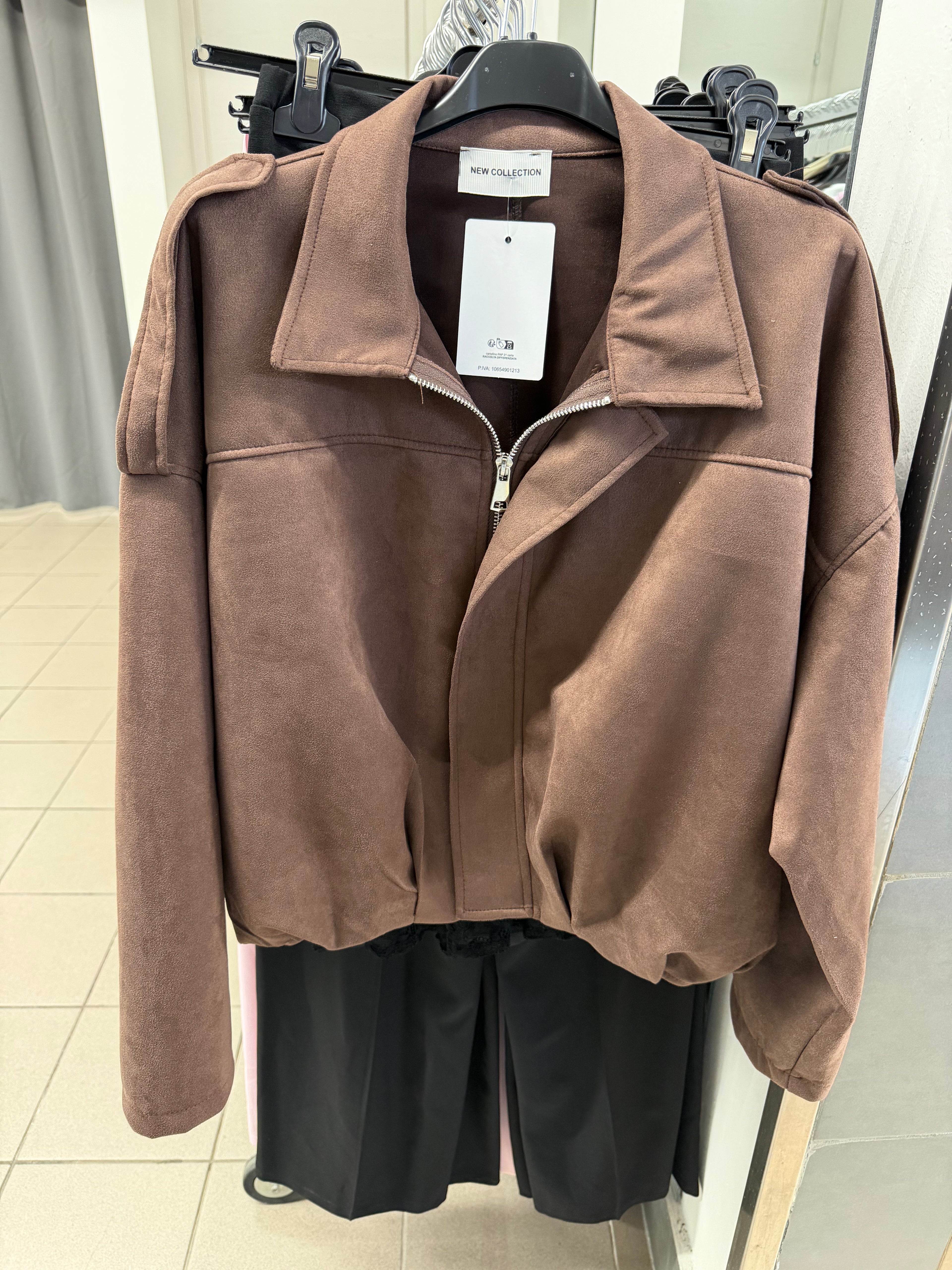 Giacca bomber in camoscio foderato all’interno FGD MODA