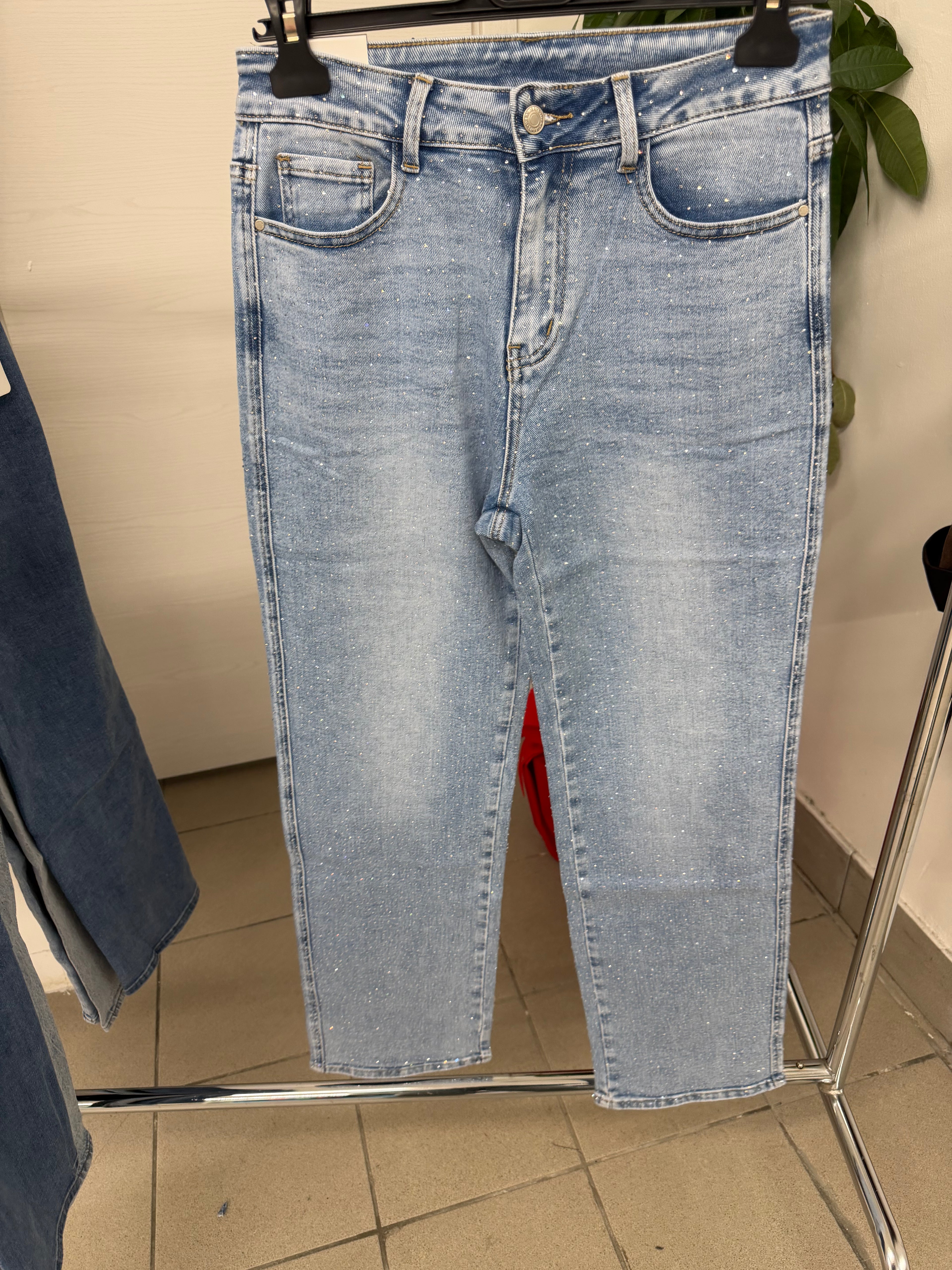 Jeans palazzo brillantini fino 52 FGD MODA