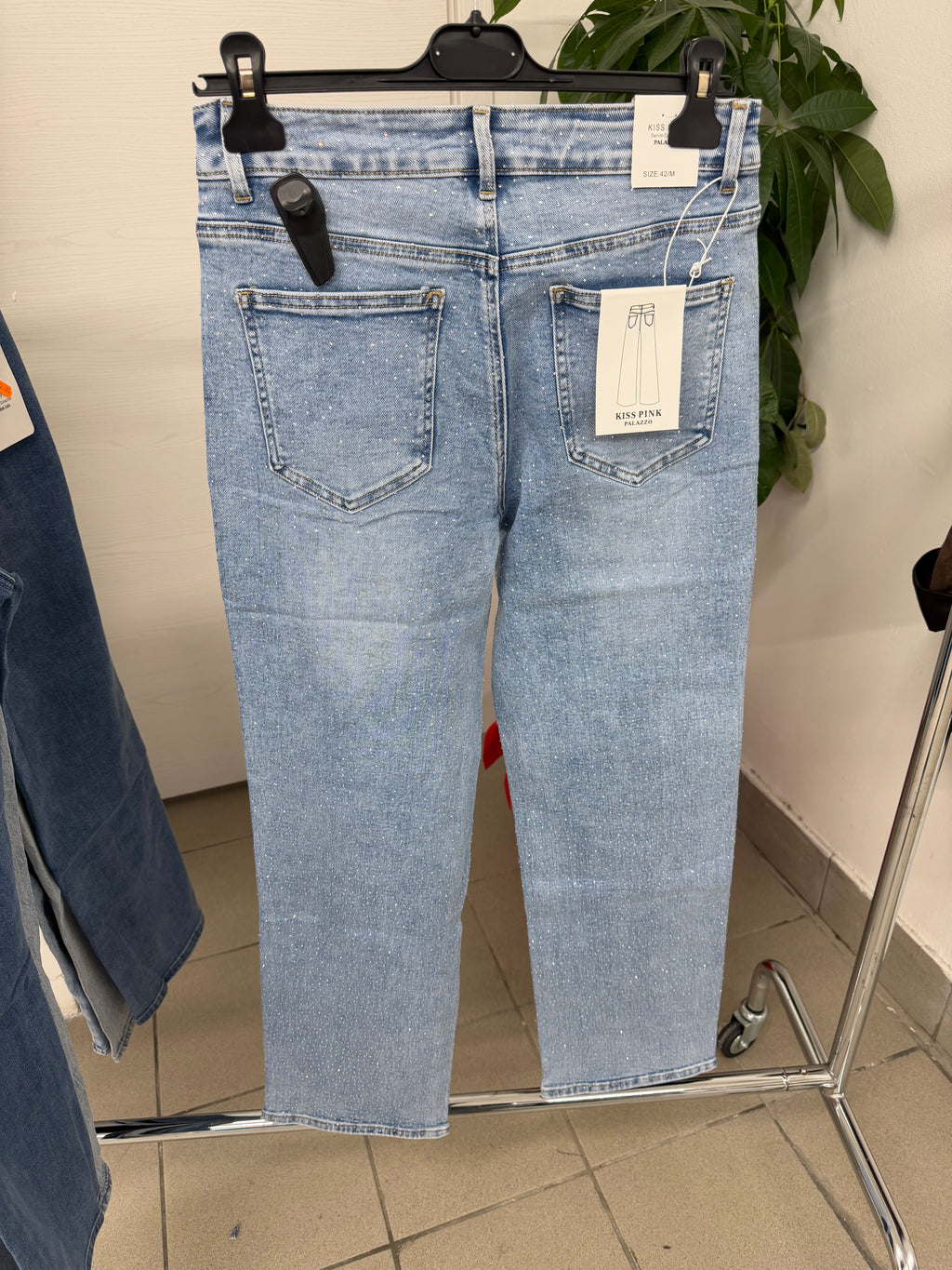 Jeans palazzo brillantini fino 52 FGD MODA