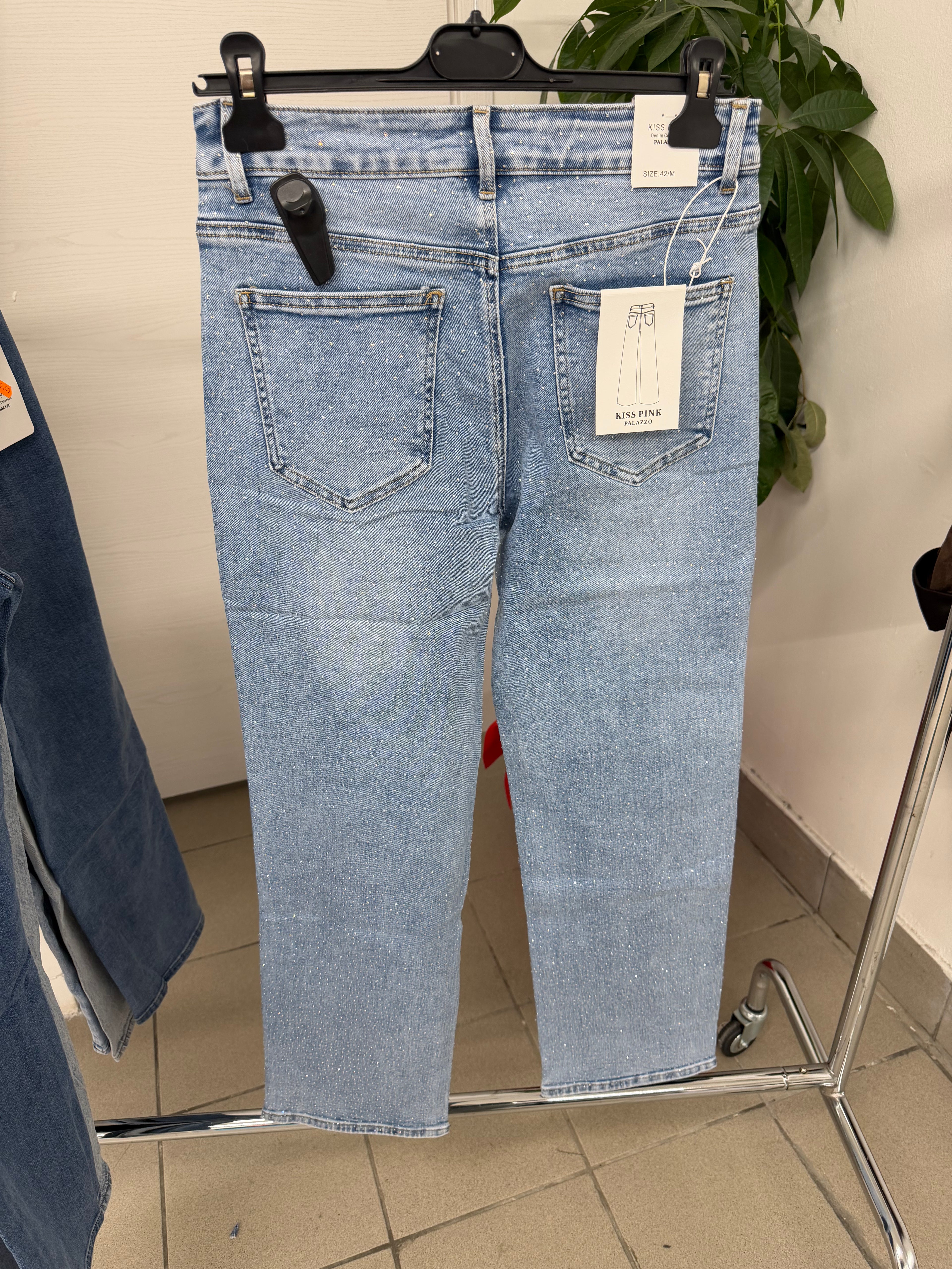 Jeans palazzo brillantini fino 52 FGD MODA