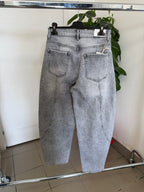 Jeans balloon grigio con brillantini FGD MODA