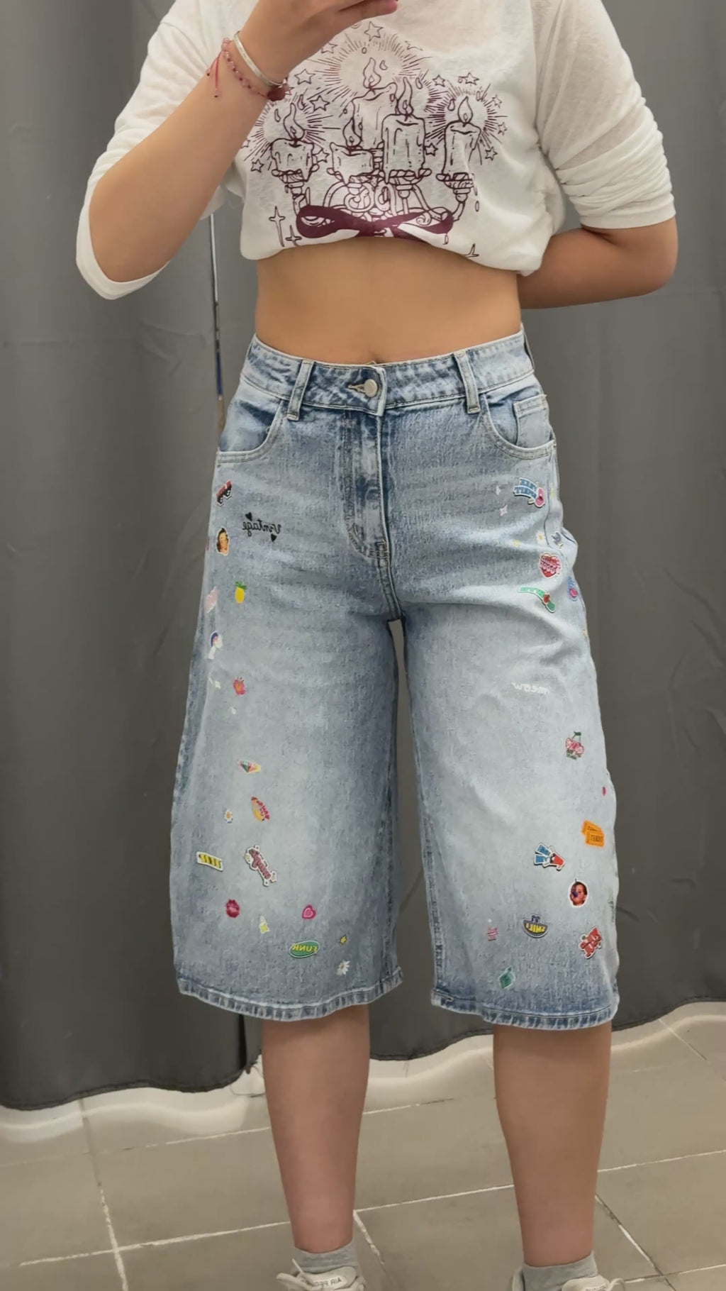 Bermuda di Jeans con stampe N2769